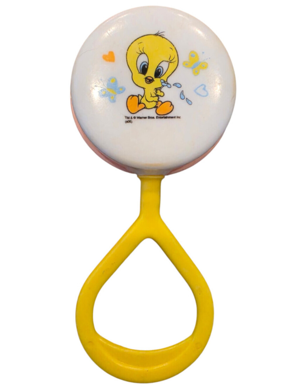 Vintage 1990s Gerber Baby Looney Tunes baby rattle Tweety Bird Yellow